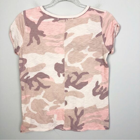 FREE PEOPLE | WE THE FREE Clare Camo Tee Blush Pink Short Sleeve Women’s Size XS - Picture 8 of 11